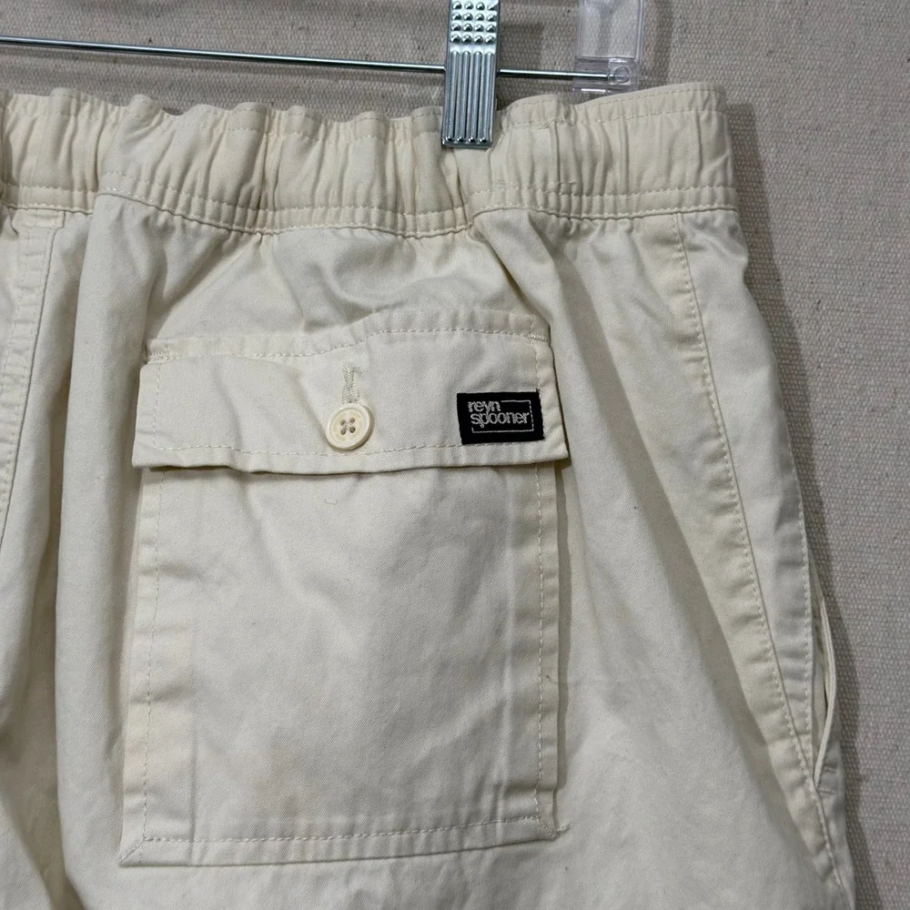 *flaw* Reyn Spooner Mens XL Ivory Drawstring Shorts 8 Inseam Resort Casual